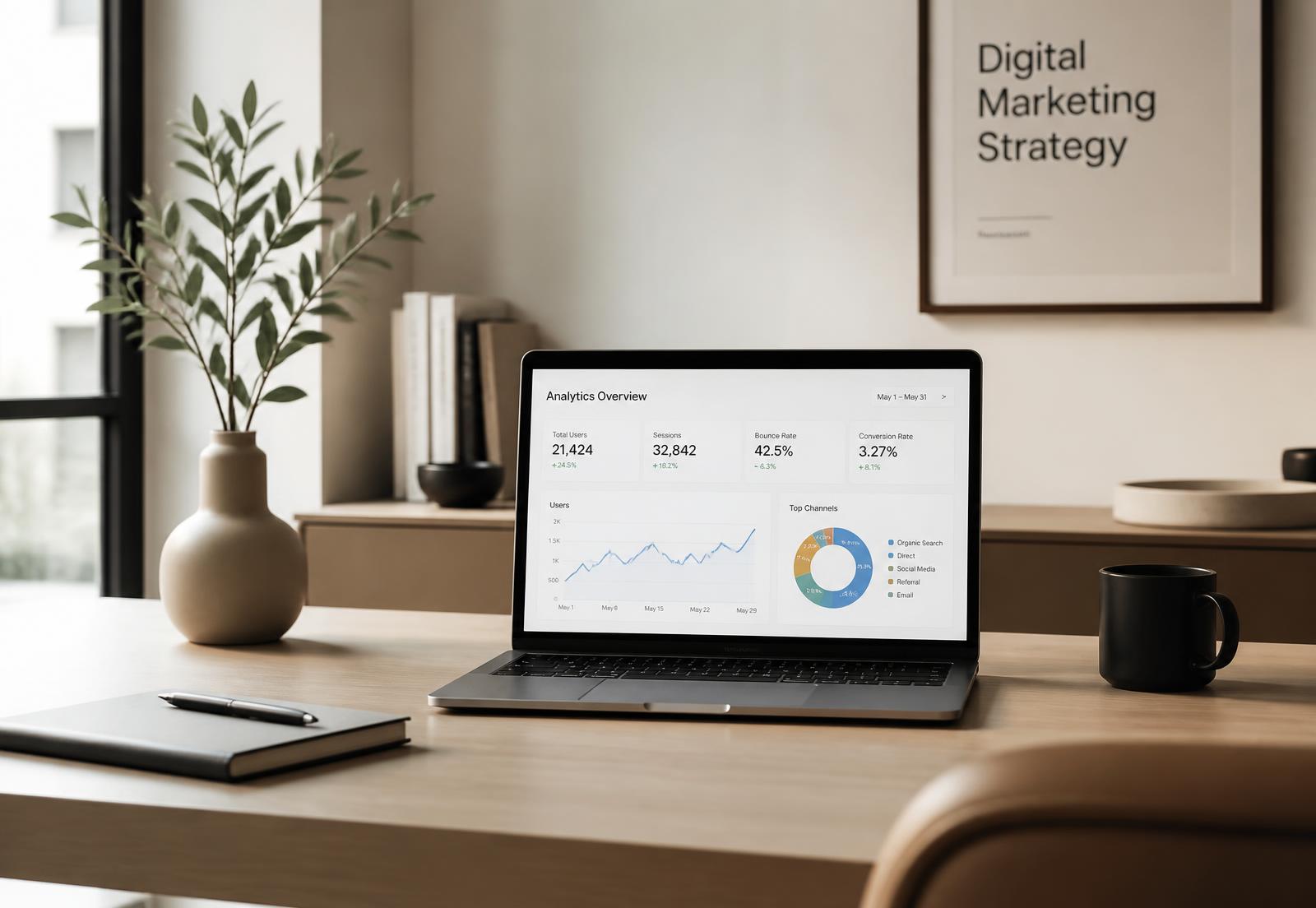 Digital marketing strategy workspace